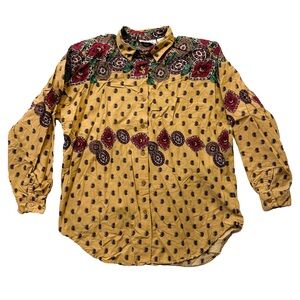 Vintage 80's Women's Paisley Button-Up